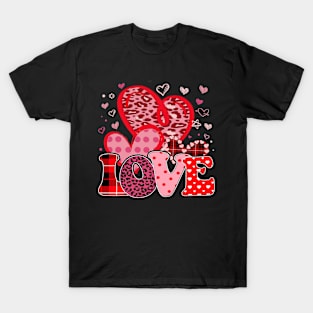 Leopard Heart - Buffalo Plaid Heart Valentine Day  Love Heart T-Shirt